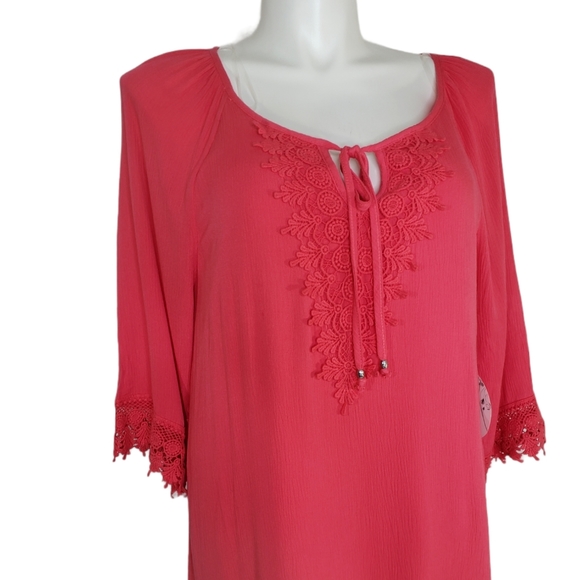 Naif Coral 3/4 Sleeve Dress Size XL NWT - Picture 8 of 10